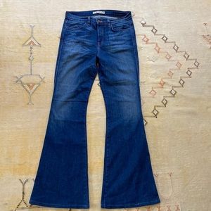 JBrand, size 30, flared, high rise jeans in blue.